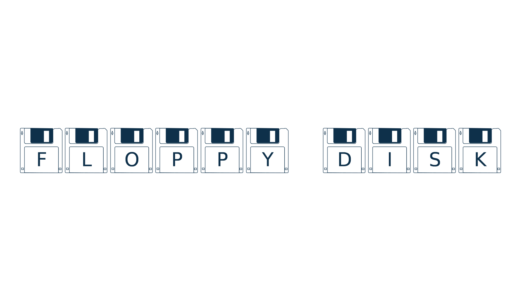 Floppy Disk, decorative font preview