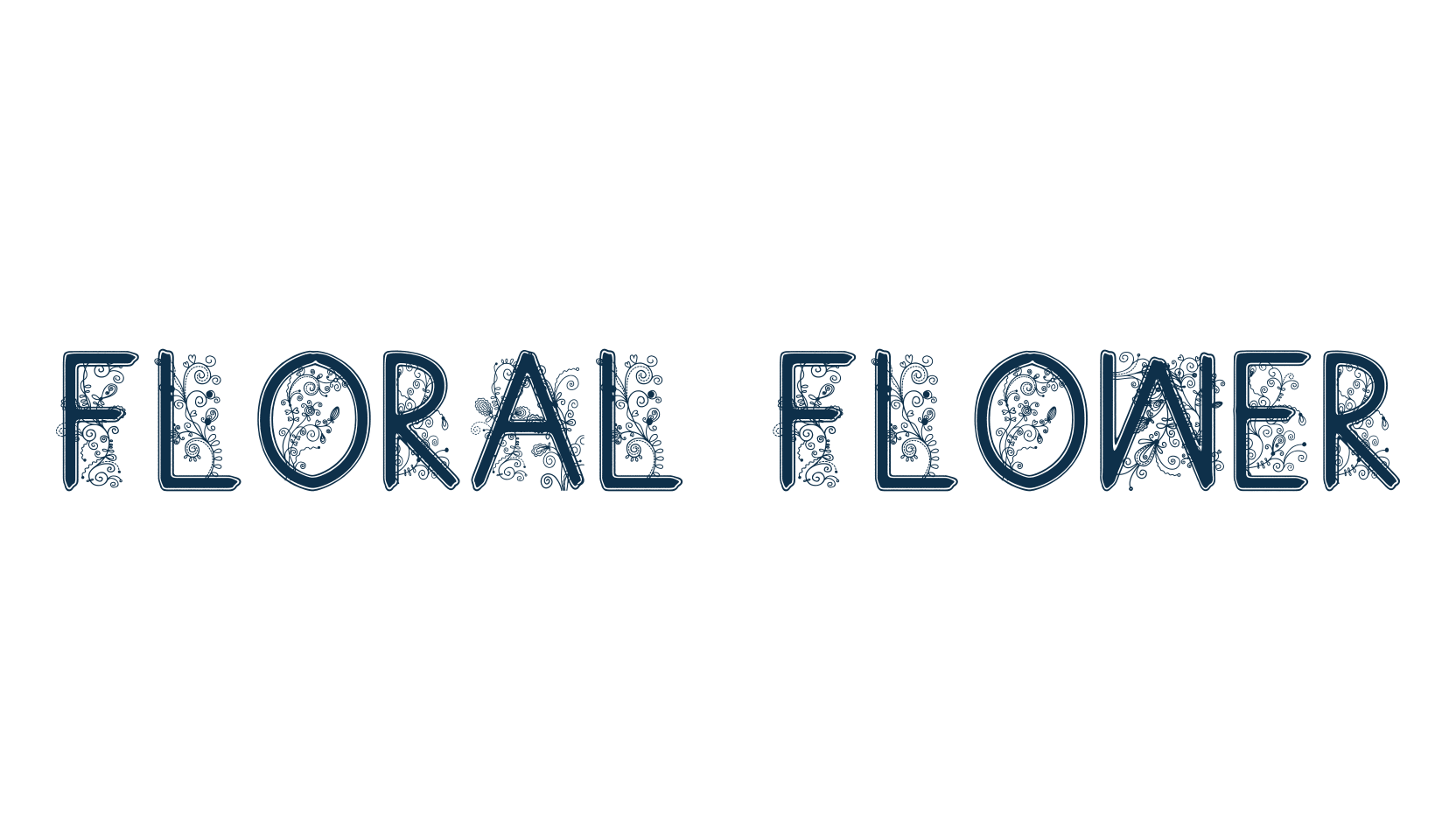 Floral Flower, fancy decorative font preview