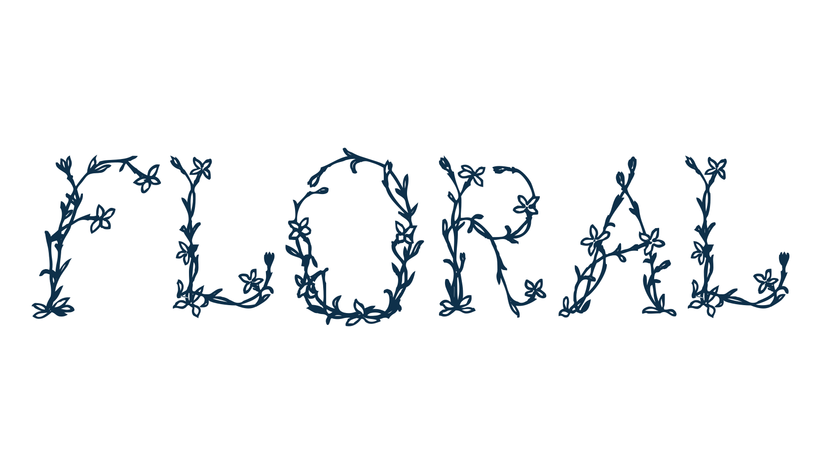 Floral (floral), fancy decorative font preview