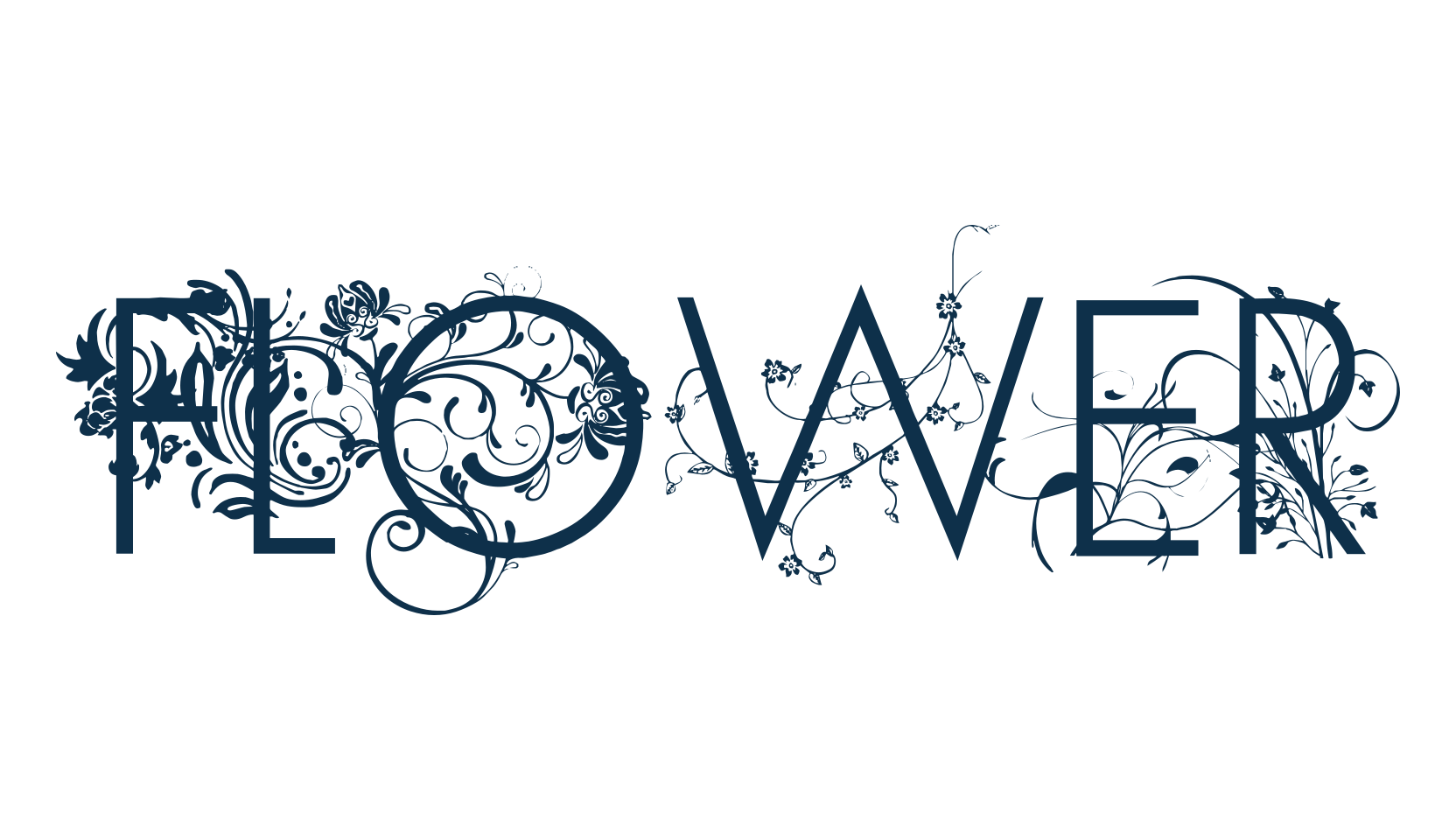 Flower, fancy initials decorative font preview