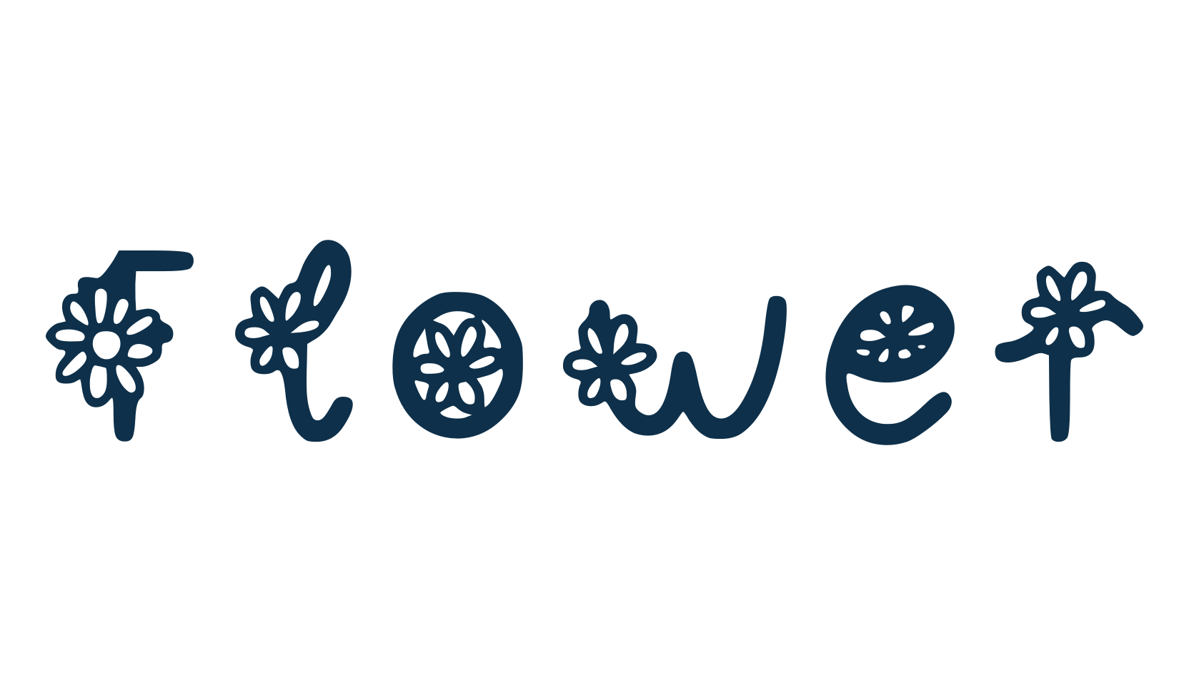 Flower (flower-4), fancy decorative font preview
