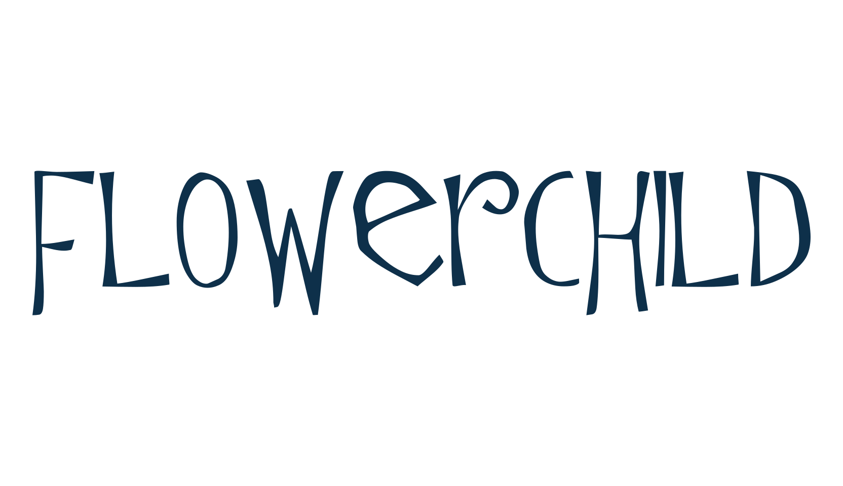 Flowerchild, fancy cartoon decorative font preview