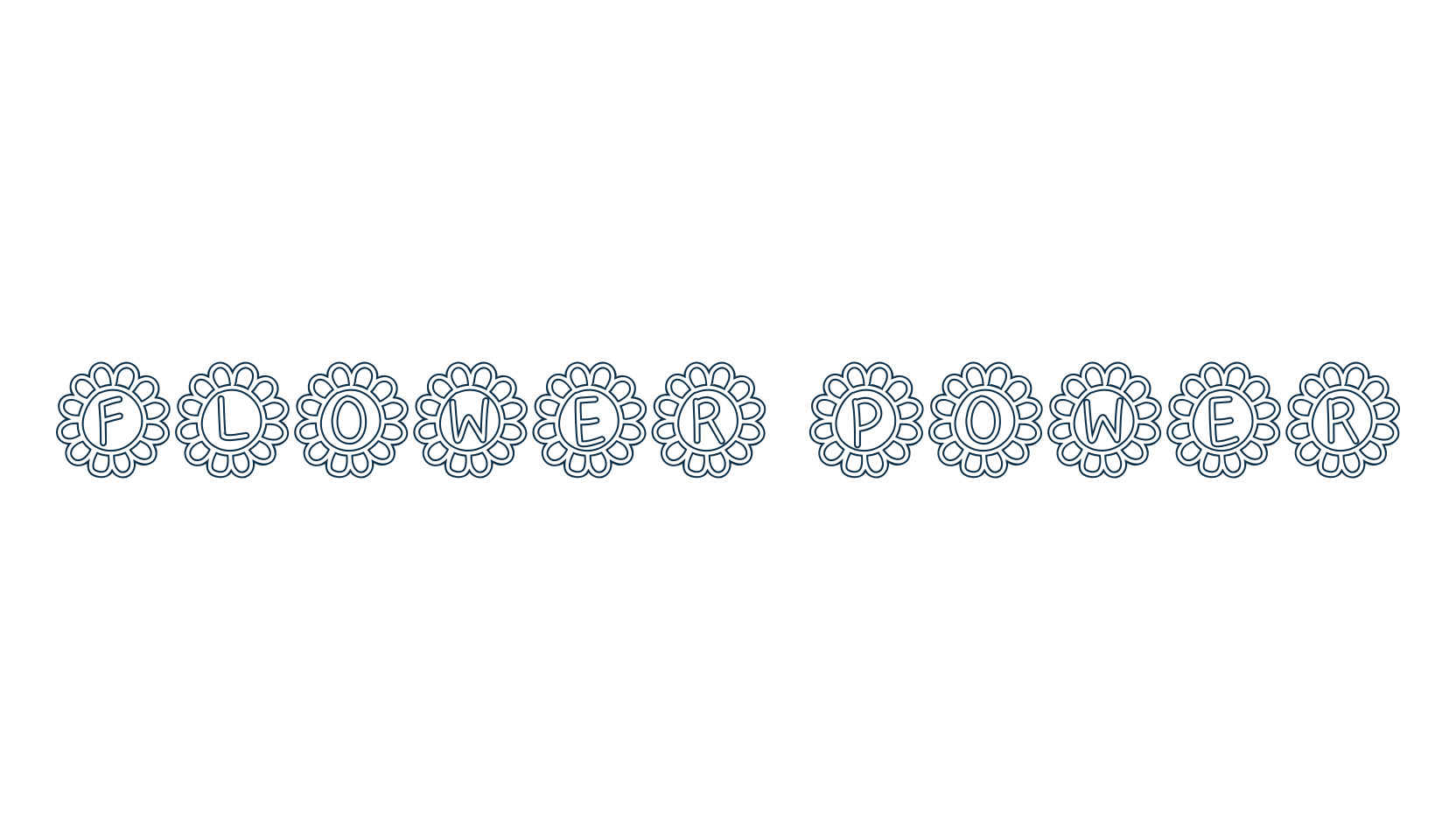 Flower Power, decorative font preview