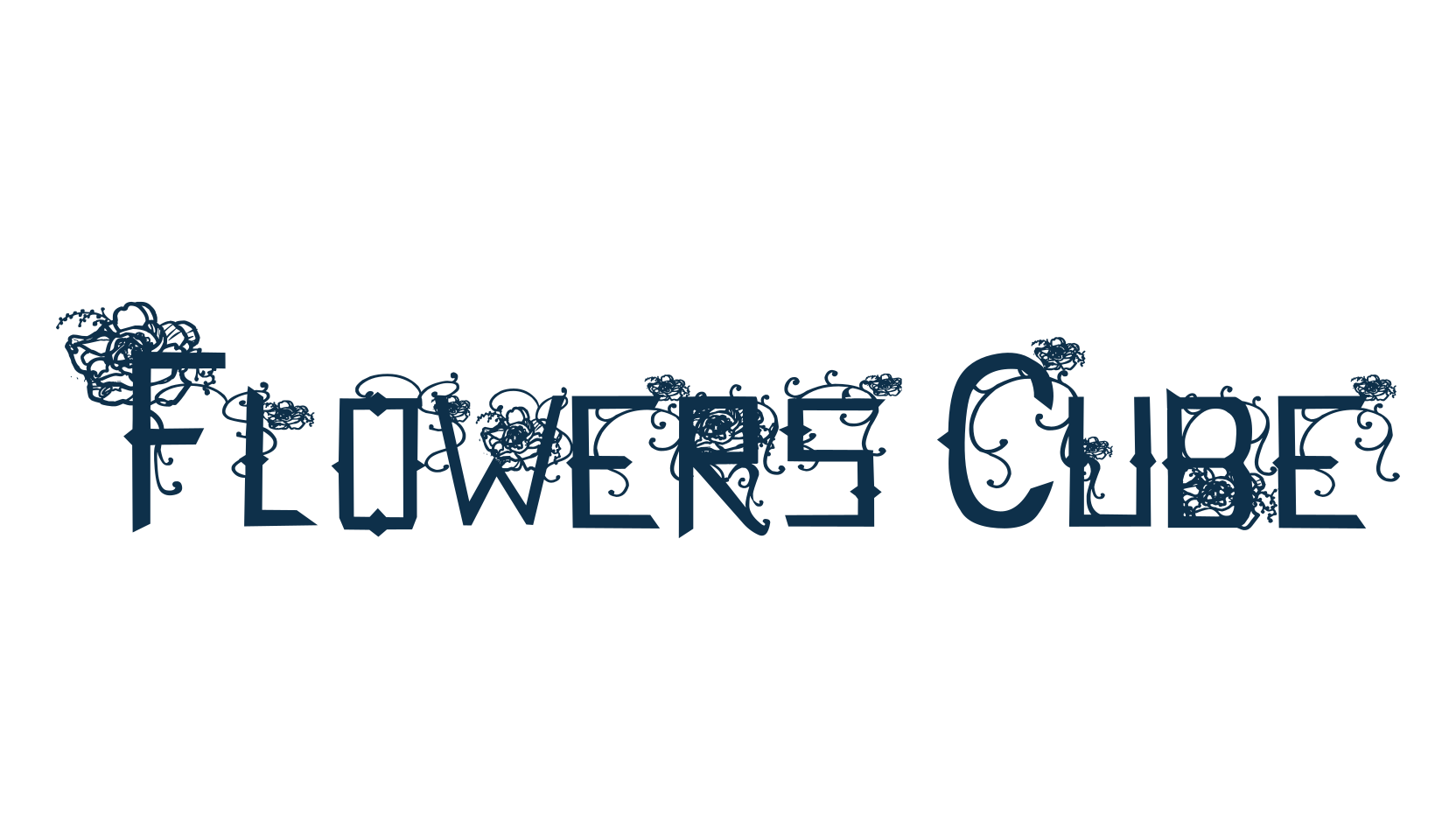 Flowers Cube, fancy decorative font preview