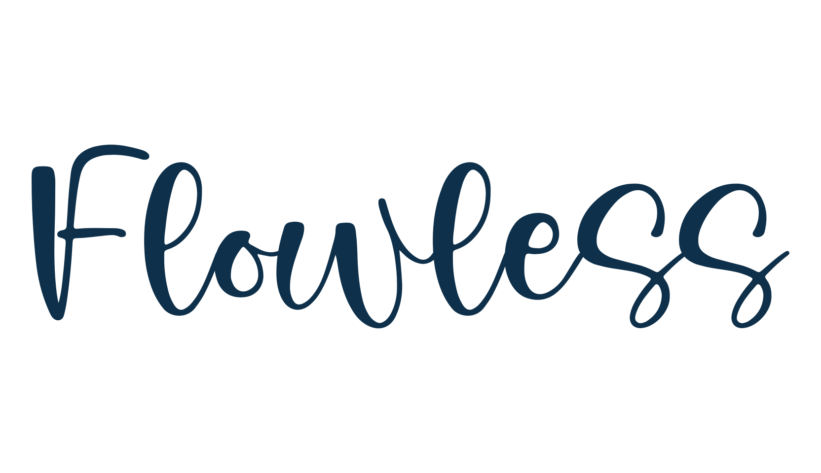 Flowless, script handwritten fancy decorative calligraphy font preview