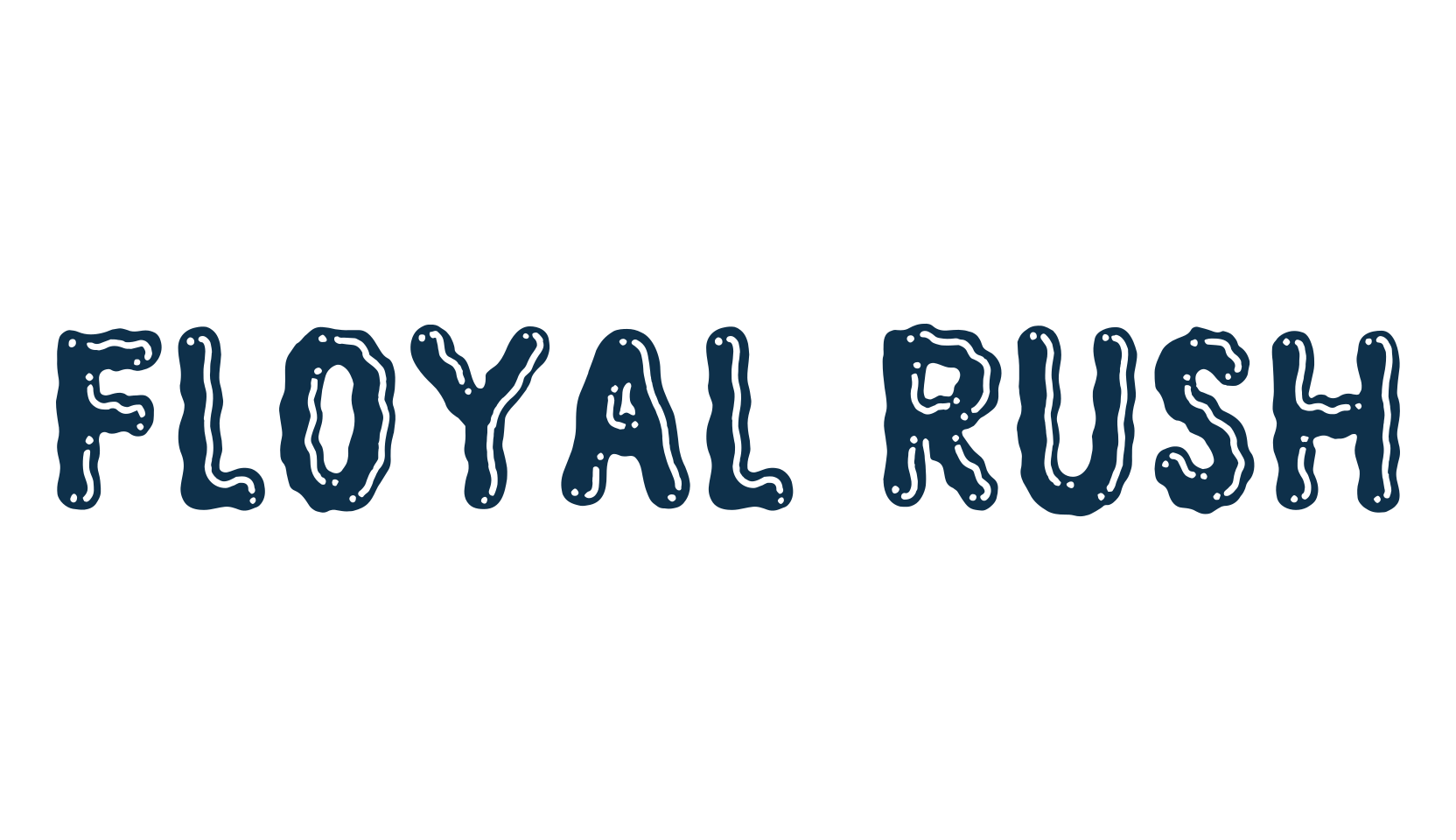 Floyal Rush, cartoon font preview
