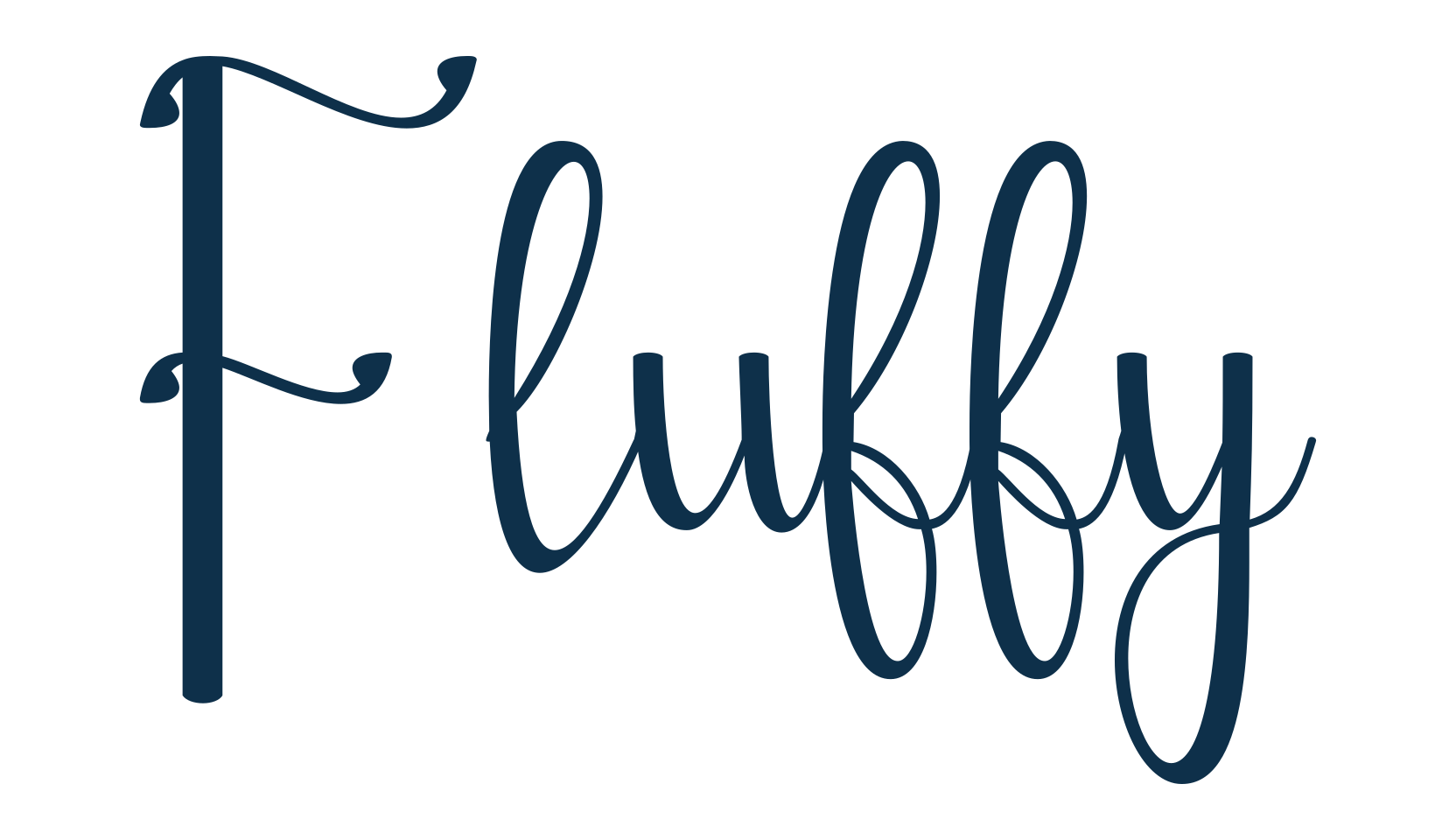 Fluffy, calligraphy font preview