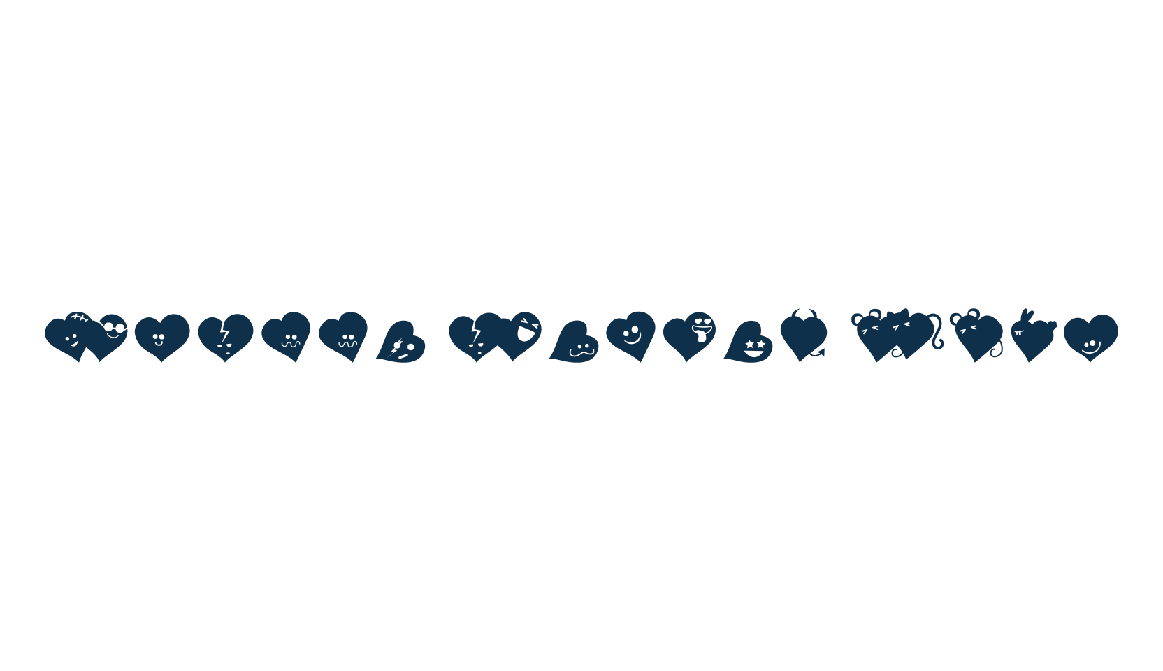 Fluffy Hearts Ding, fancy decorative font preview