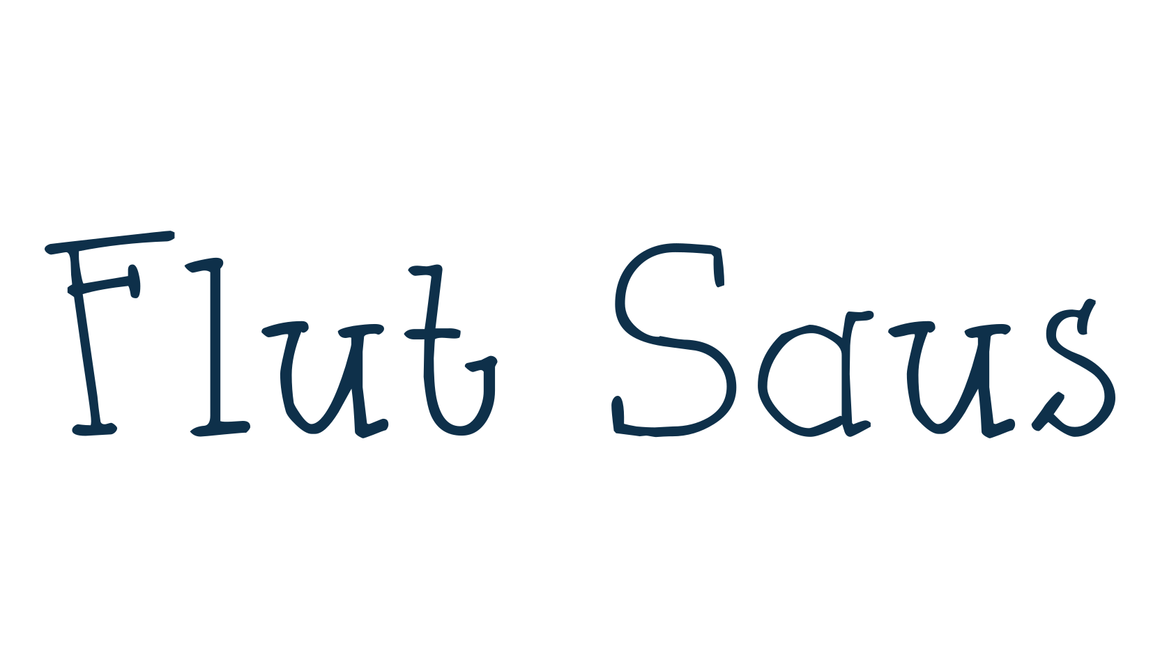 Flut Saus, cartoon font preview