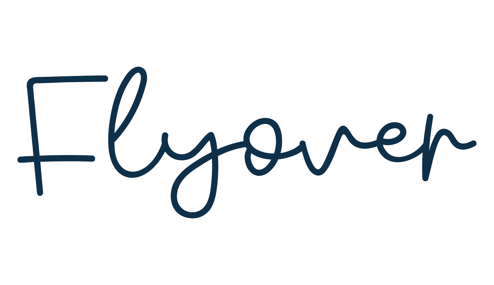 Flyover, handwriting font preview