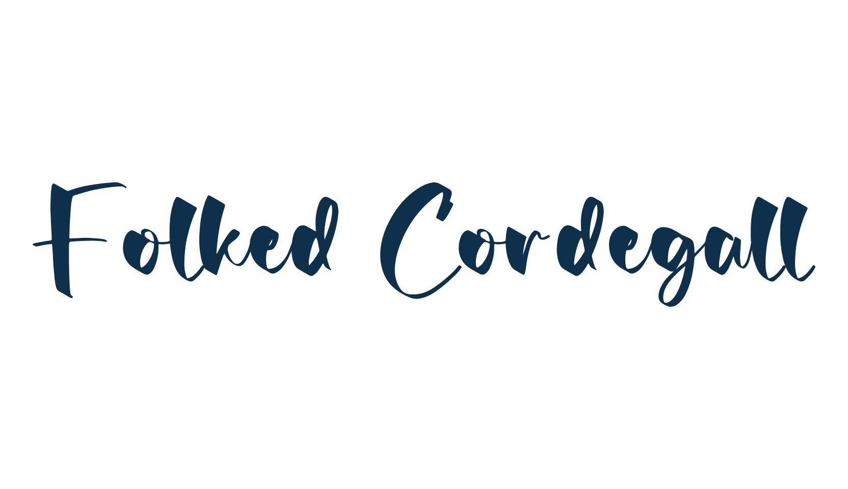 Folked Cordegall, script brush fancy decorative calligraphy font preview