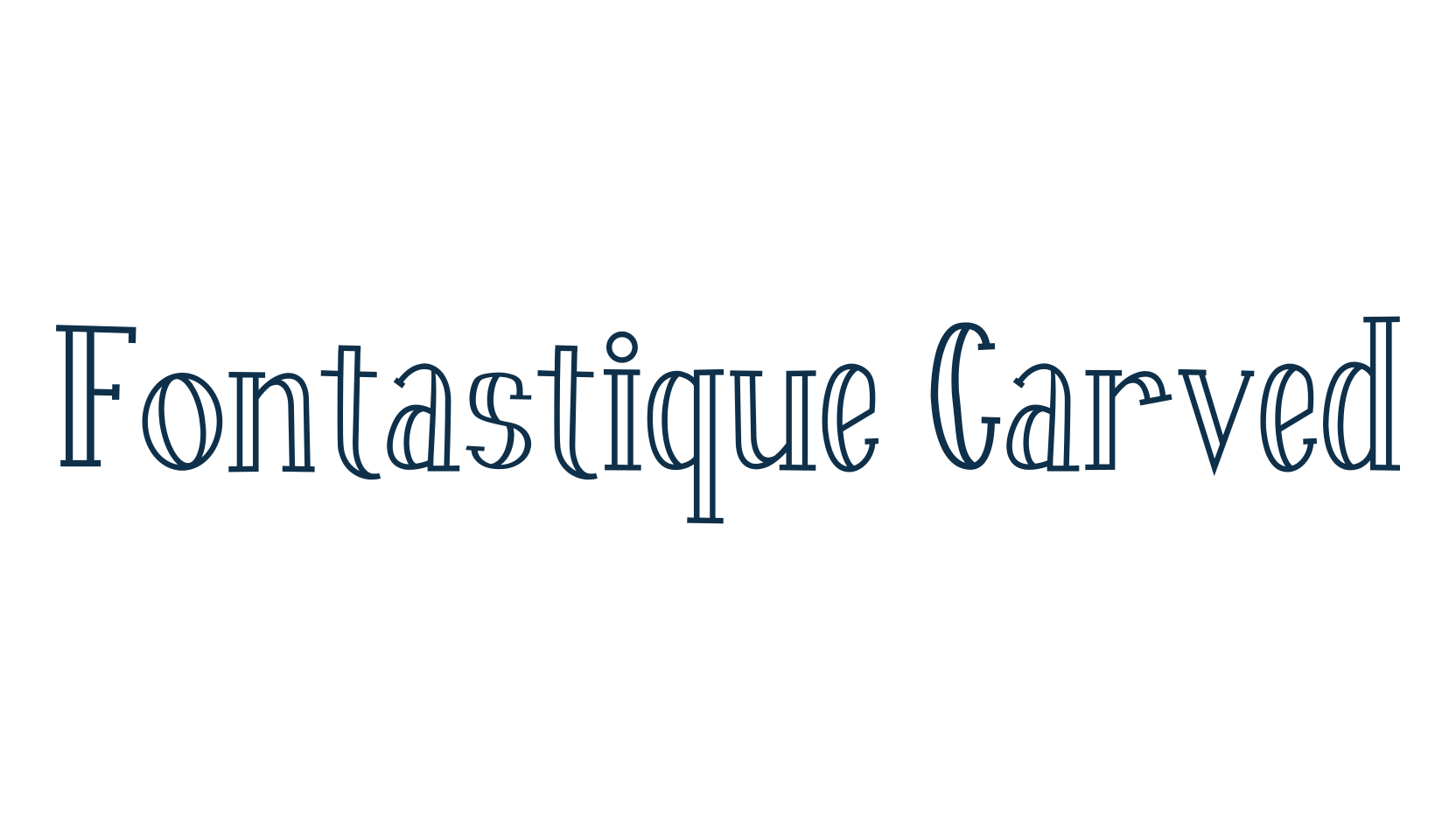 Fontastique Carved, fancy cartoon decorative font preview