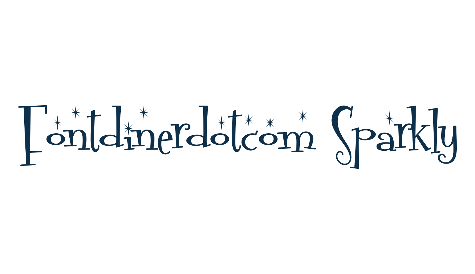 Fontdinerdotcom Sparkly, fancy cartoon decorative font preview