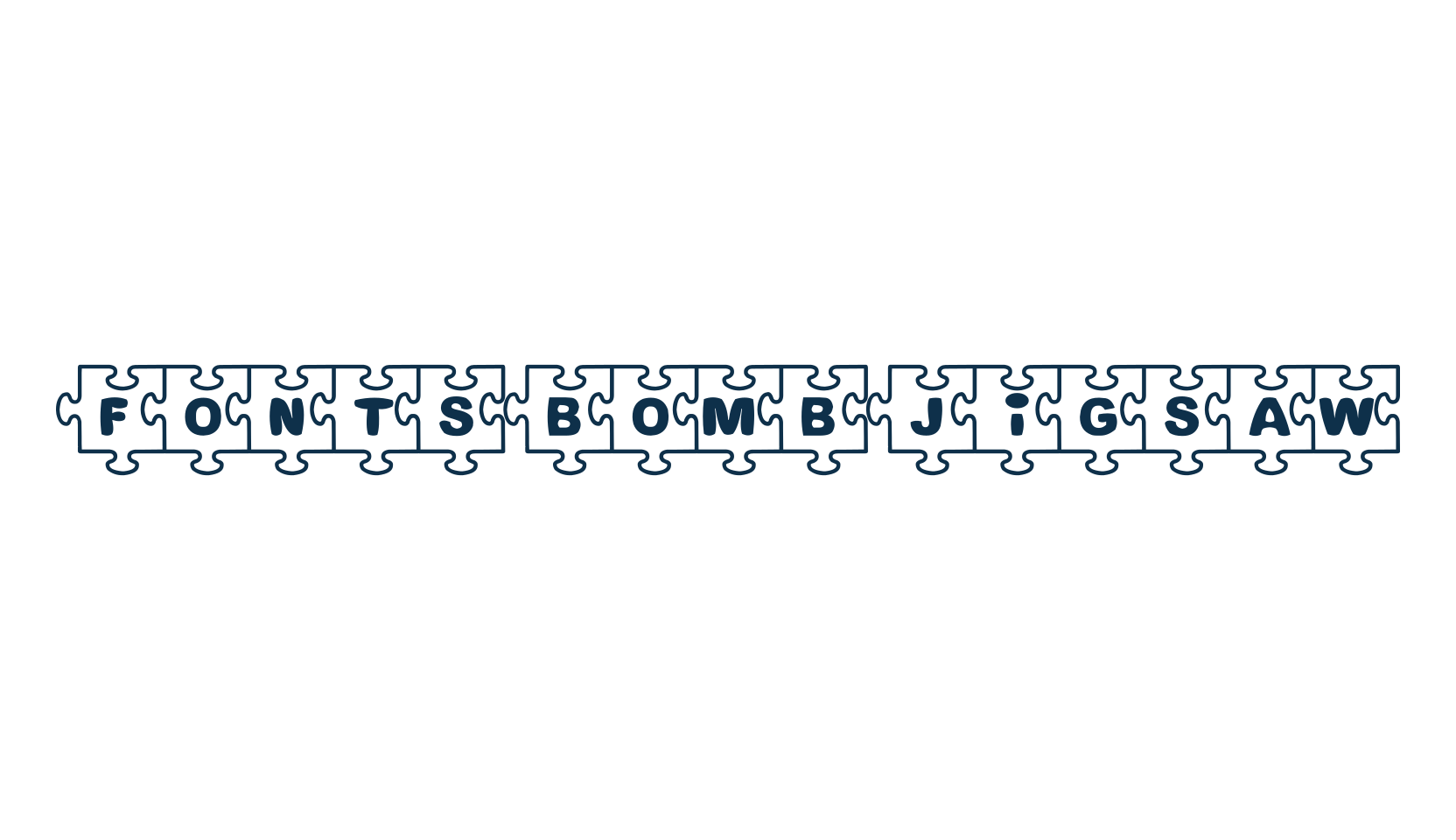Fonts Bomb Jigsaw, fancy decorative font preview
