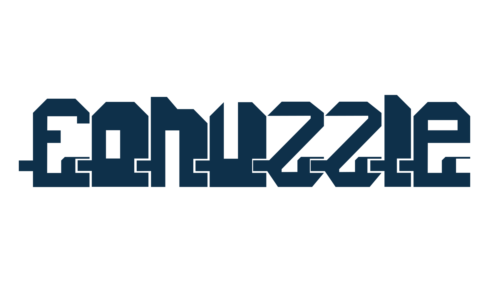 Fonuzzle, techno square sci-fi font preview