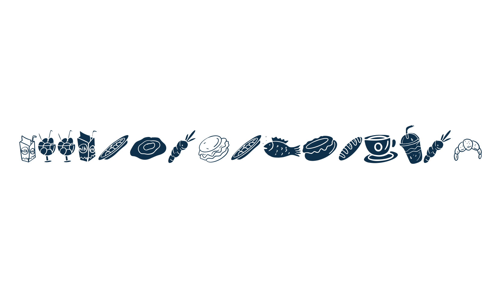 Foodies Dingbats I, fancy decorative font preview