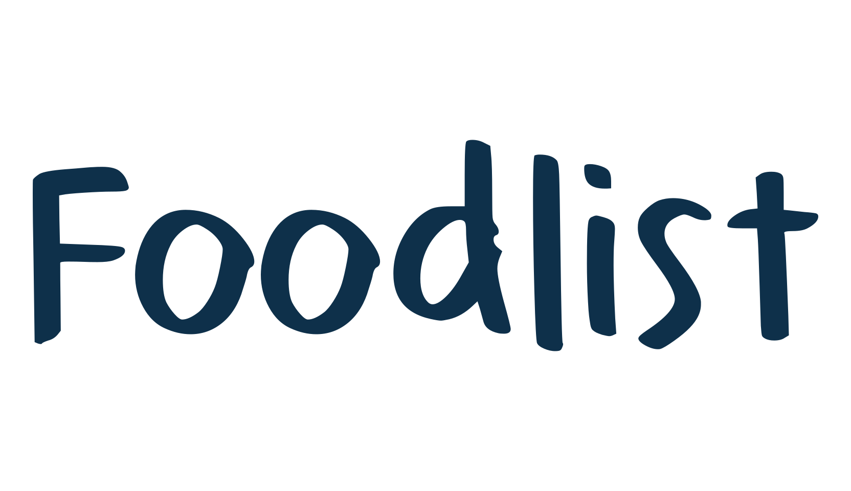 Foodlist, handwriting font preview
