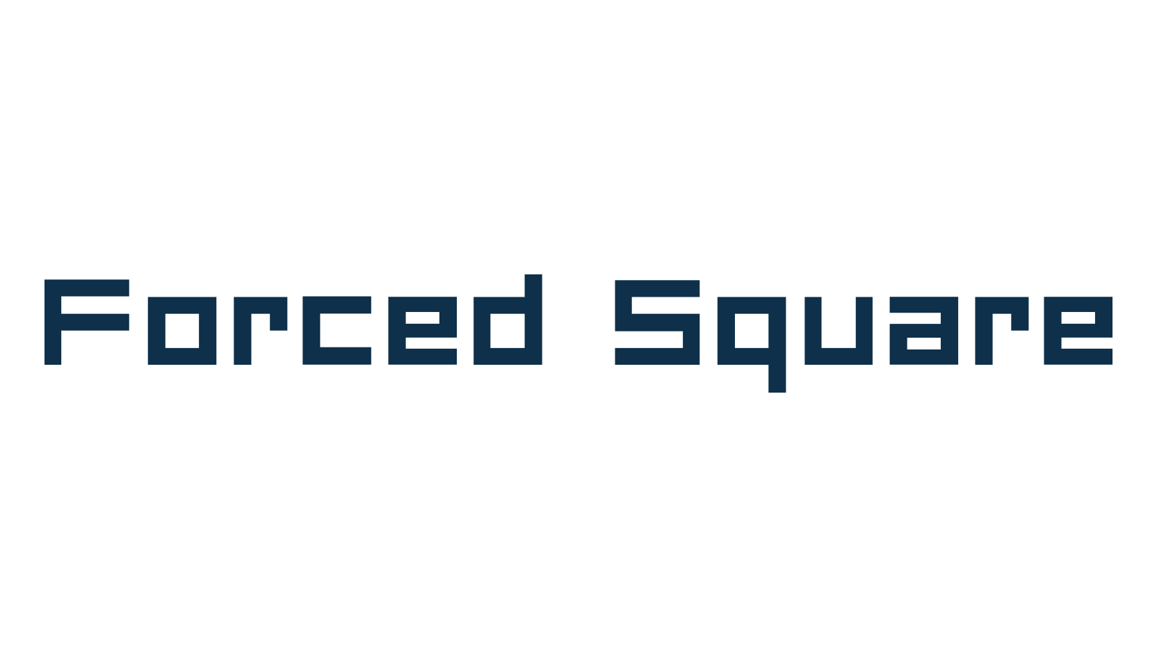 Forced Square, techno square sci-fi font preview