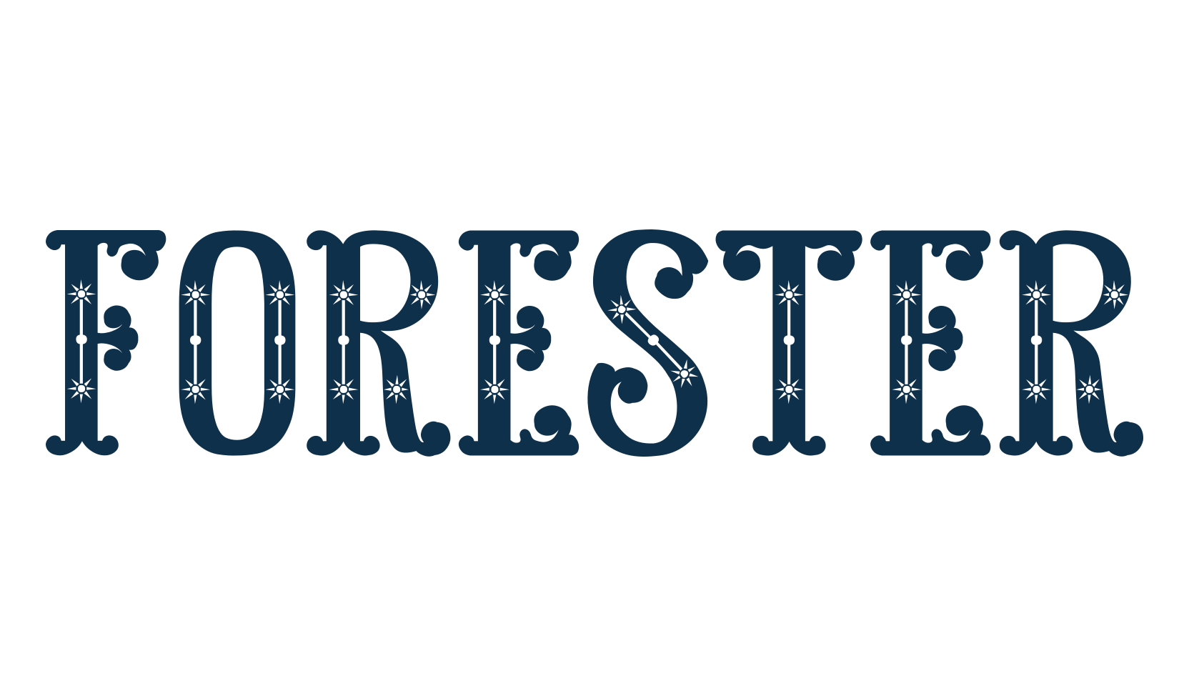 Forester, fancy retro decorative font preview