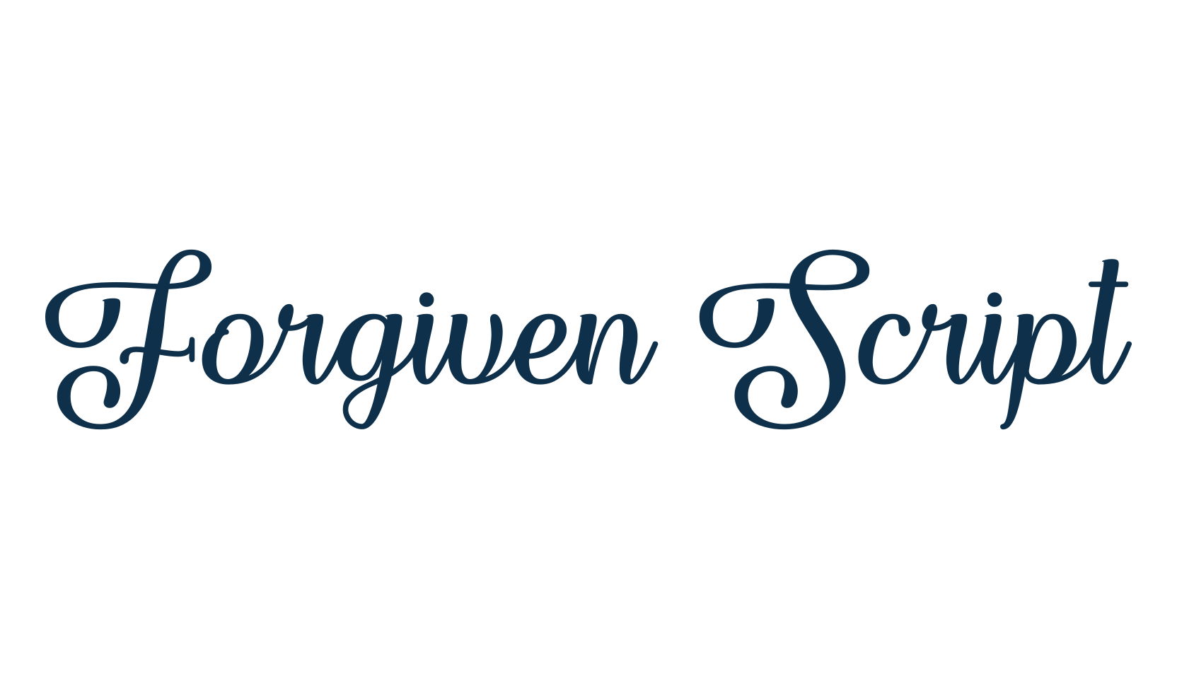 Forgiven Script, calligraphy font preview