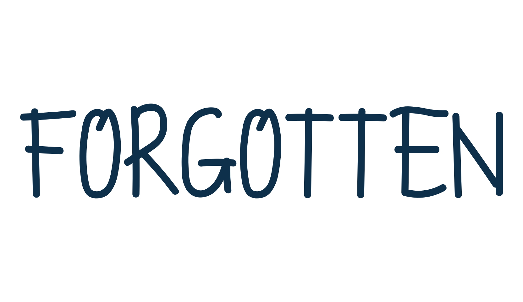Forgotten, handwriting font preview