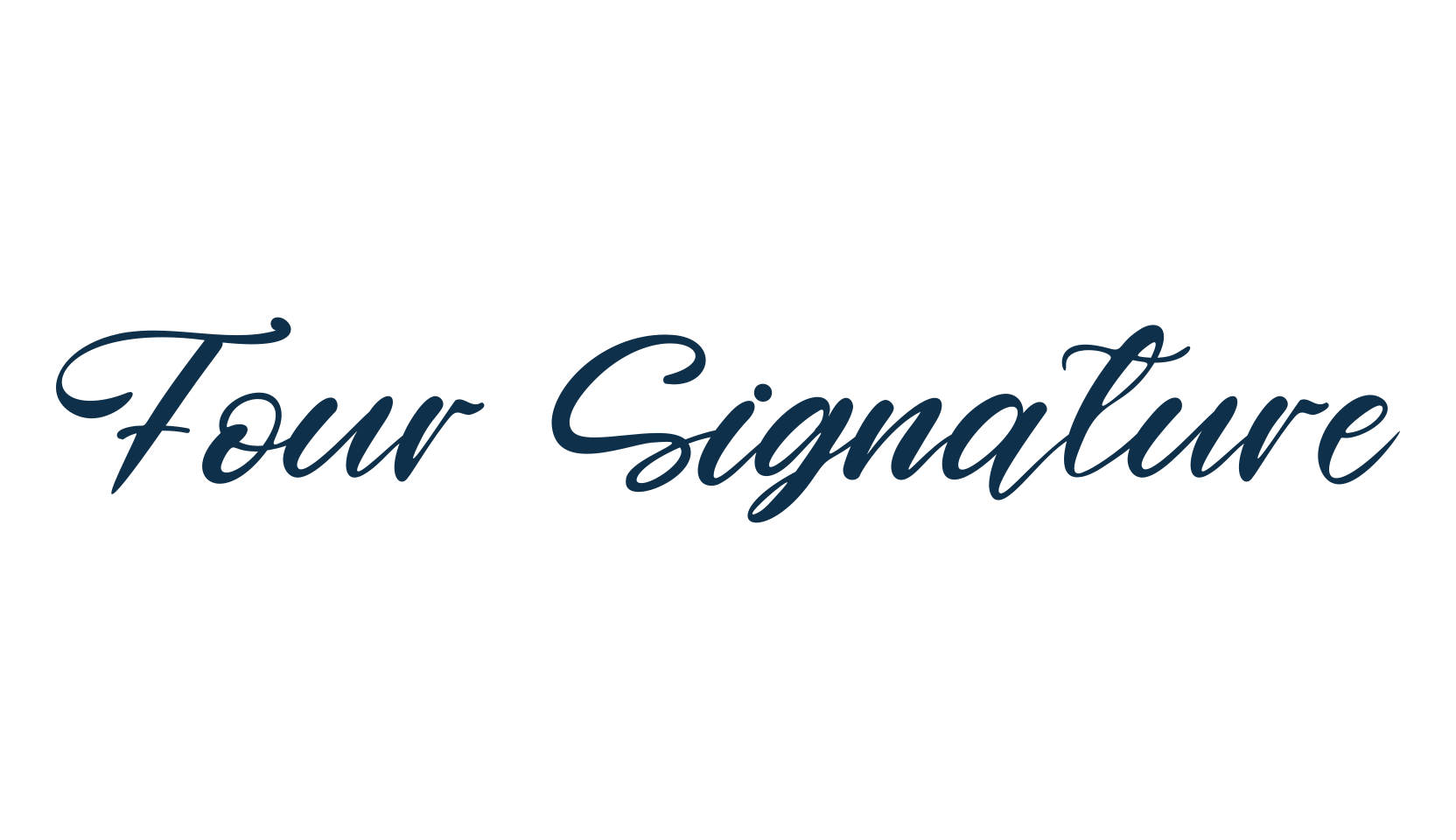 Four Signature, calligraphy font preview