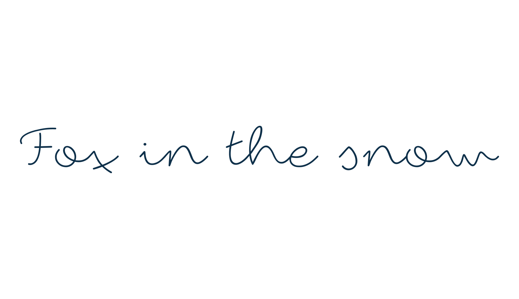 Fox in the snow, script handwritten fancy decorative calligraphy font preview