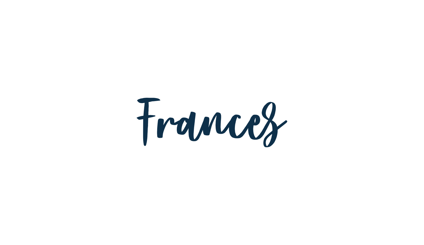 Frances, script brush fancy decorative calligraphy font preview