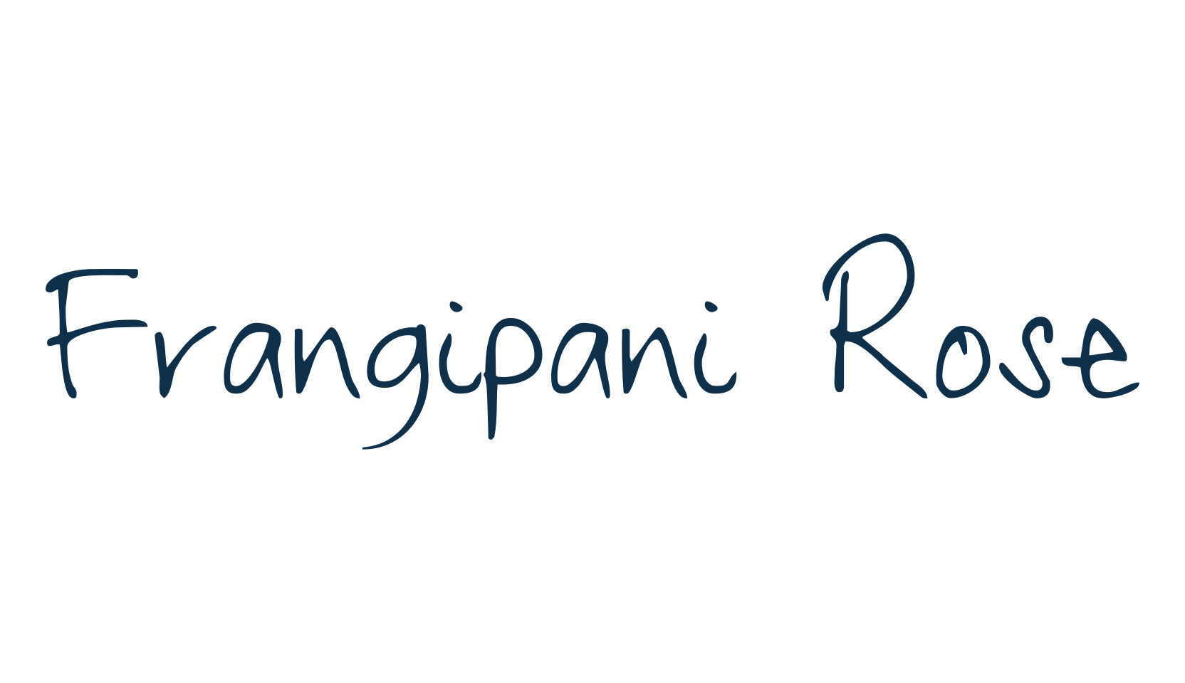 Frangipani Rose, script handwritten fancy decorative calligraphy font preview