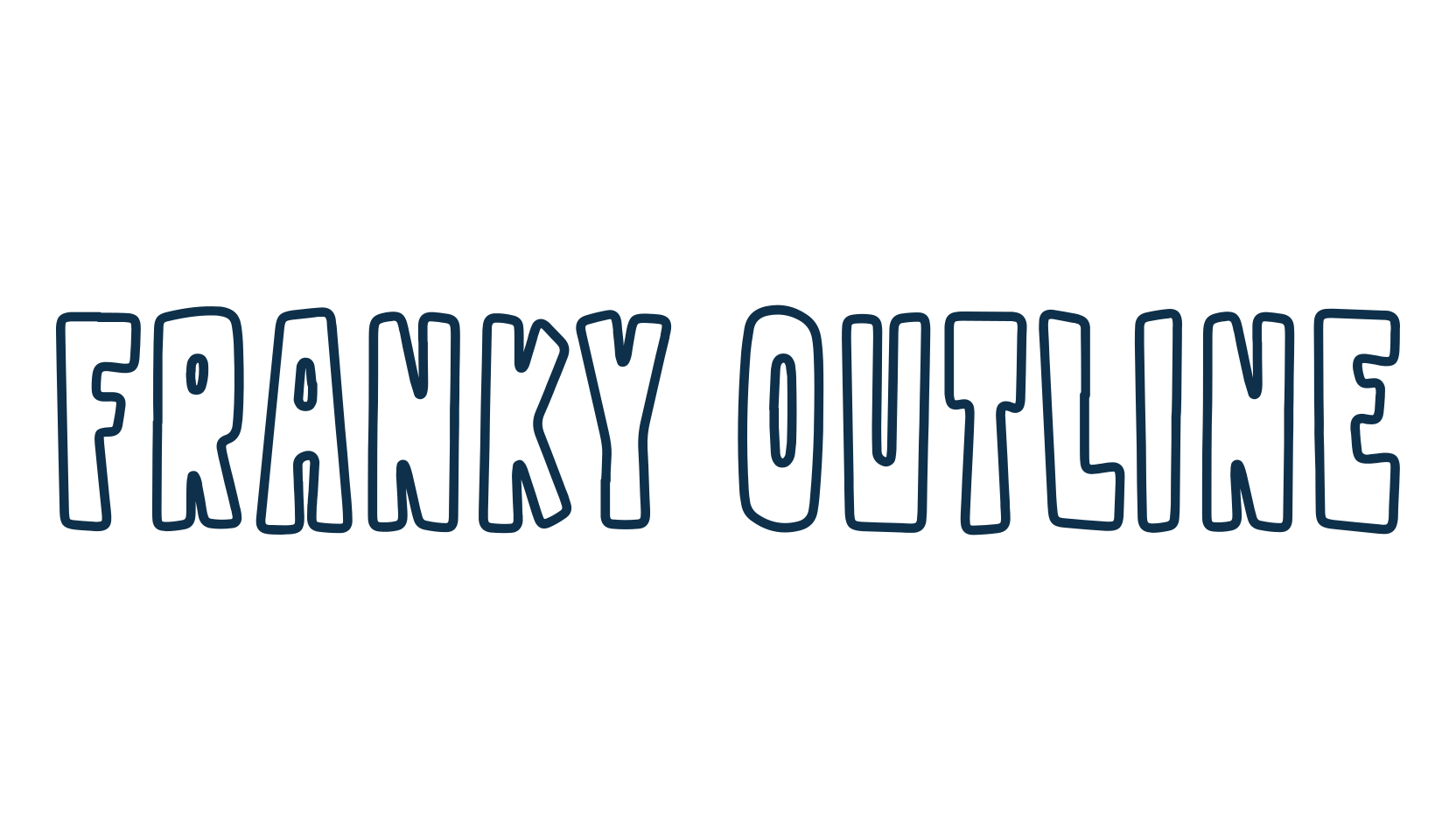 Franky Outline, fancy cartoon decorative font preview