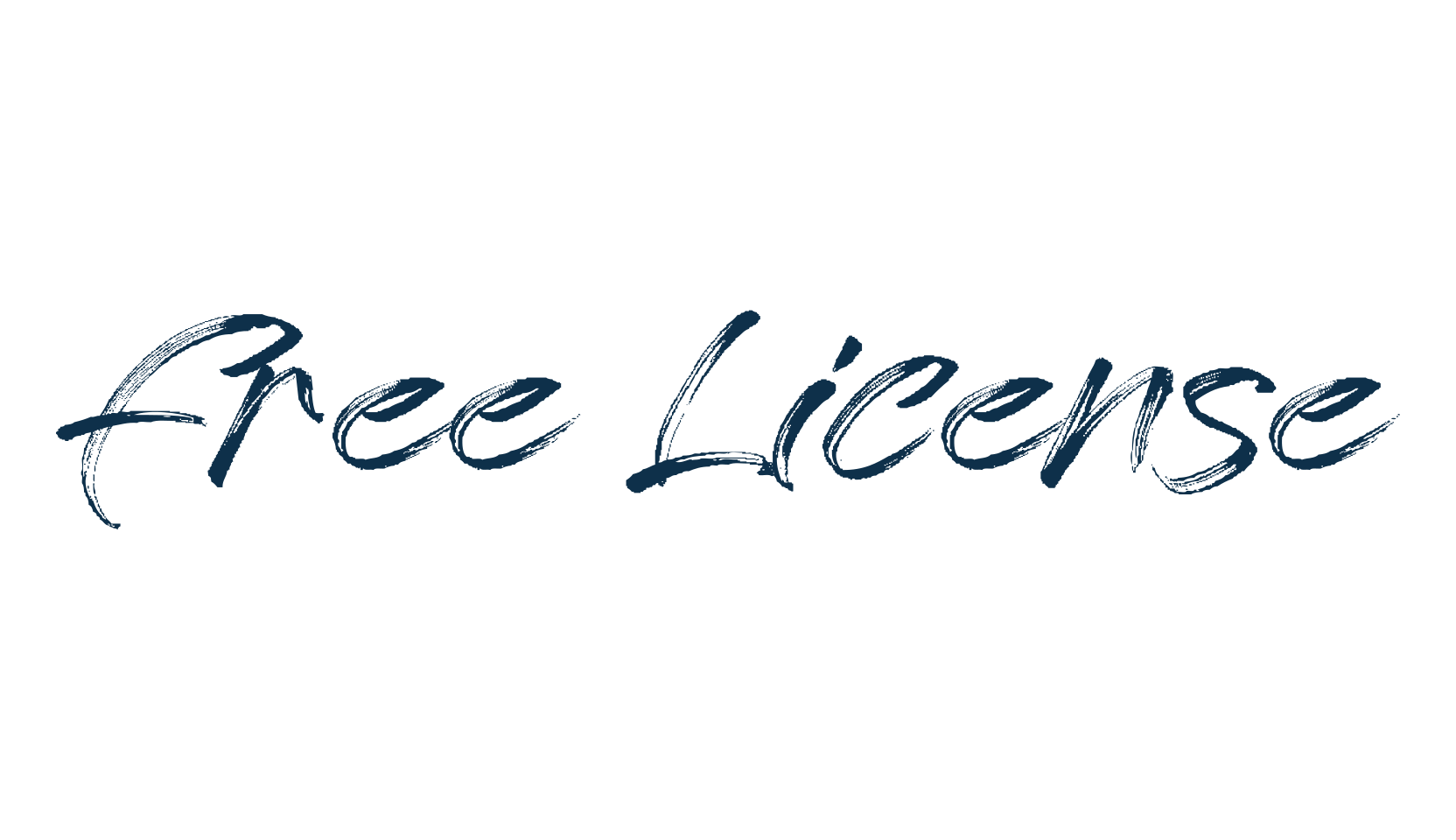 Free License, script brush fancy decorative calligraphy font preview