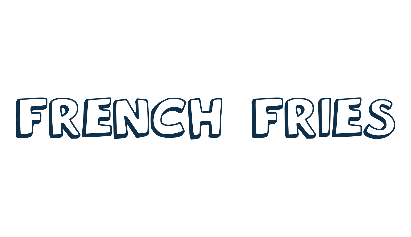 French Fries, cartoon font preview