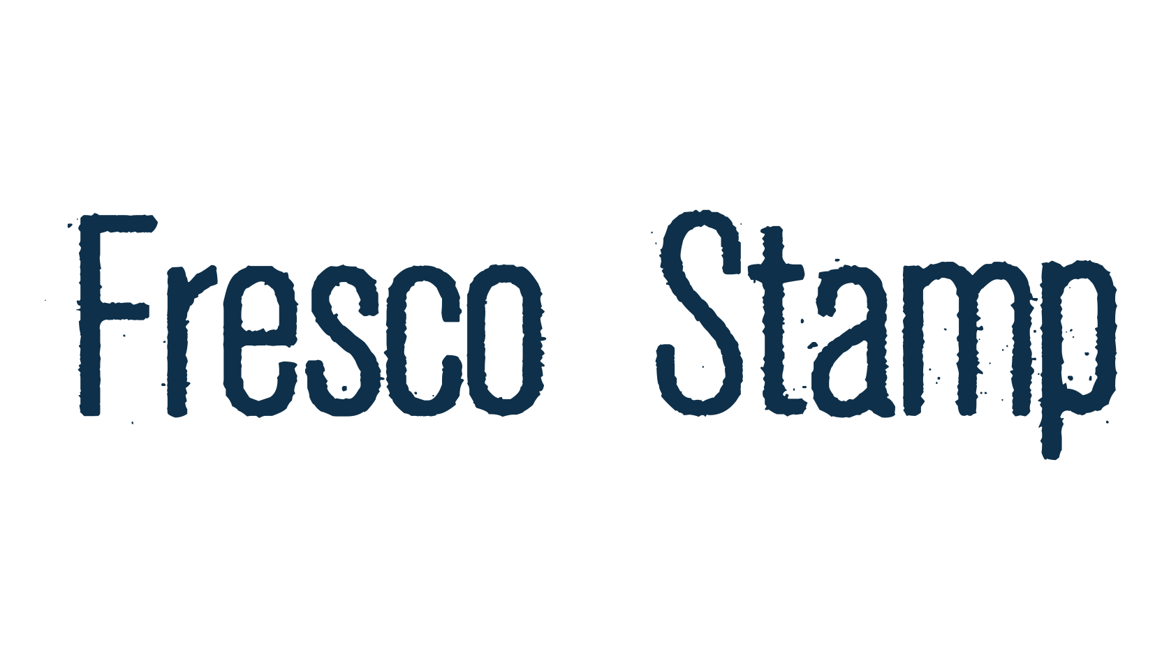 Fresco Stamp, eroded font preview