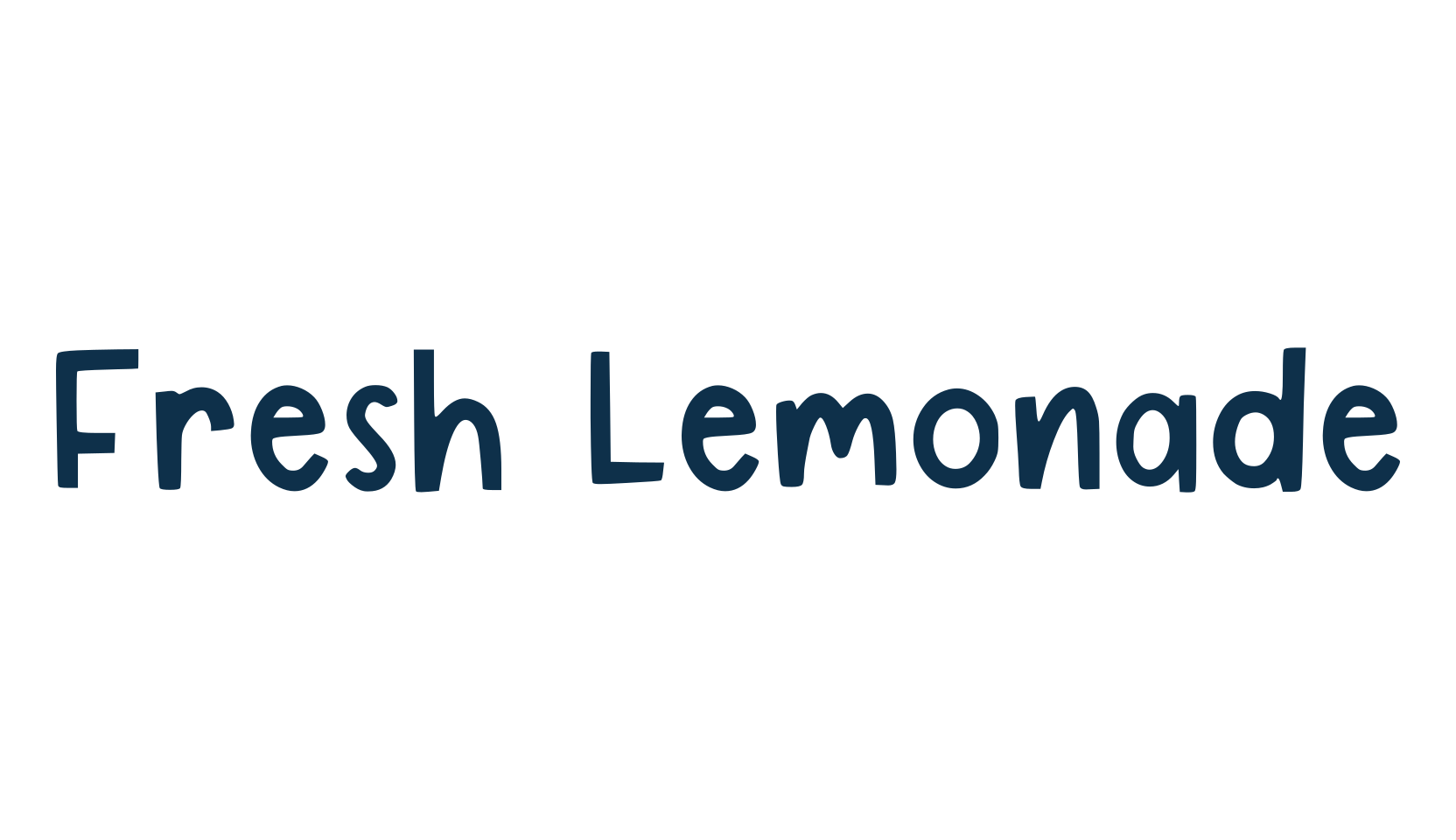 Fresh Lemonade, cartoon font preview