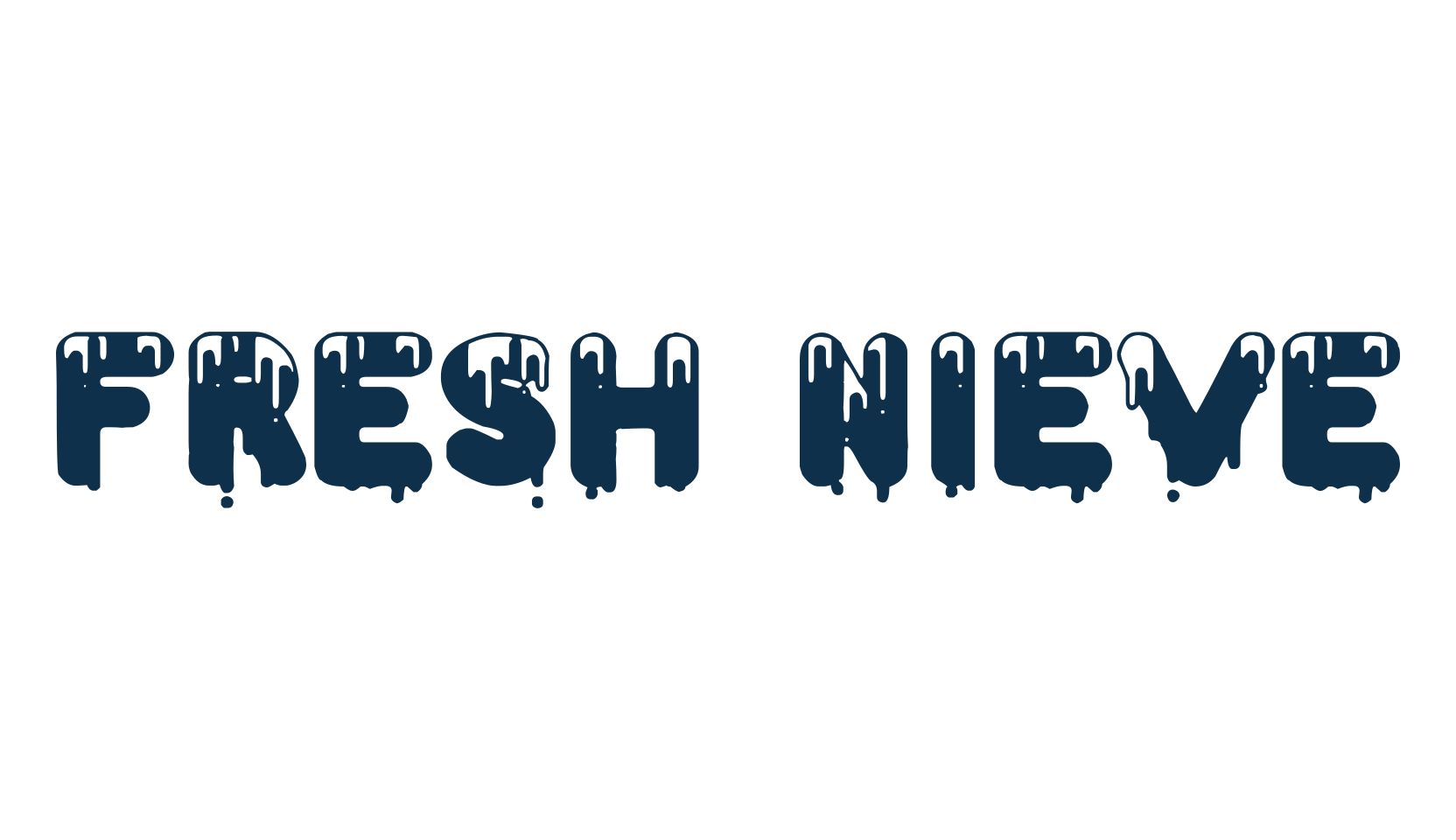 Fresh Nieve, fancy fire, ice decorative font preview