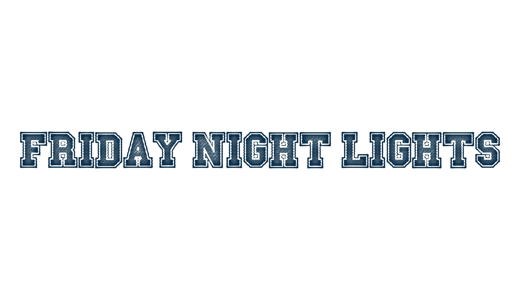Friday Night Lights, old school font preview