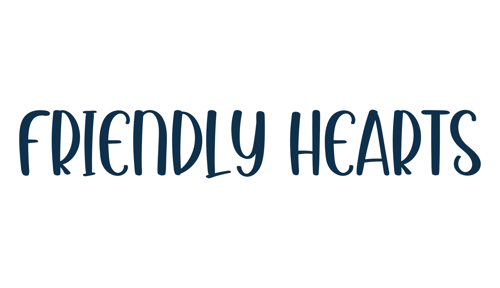 Friendly Hearts, script handwritten fancy decorative calligraphy font preview