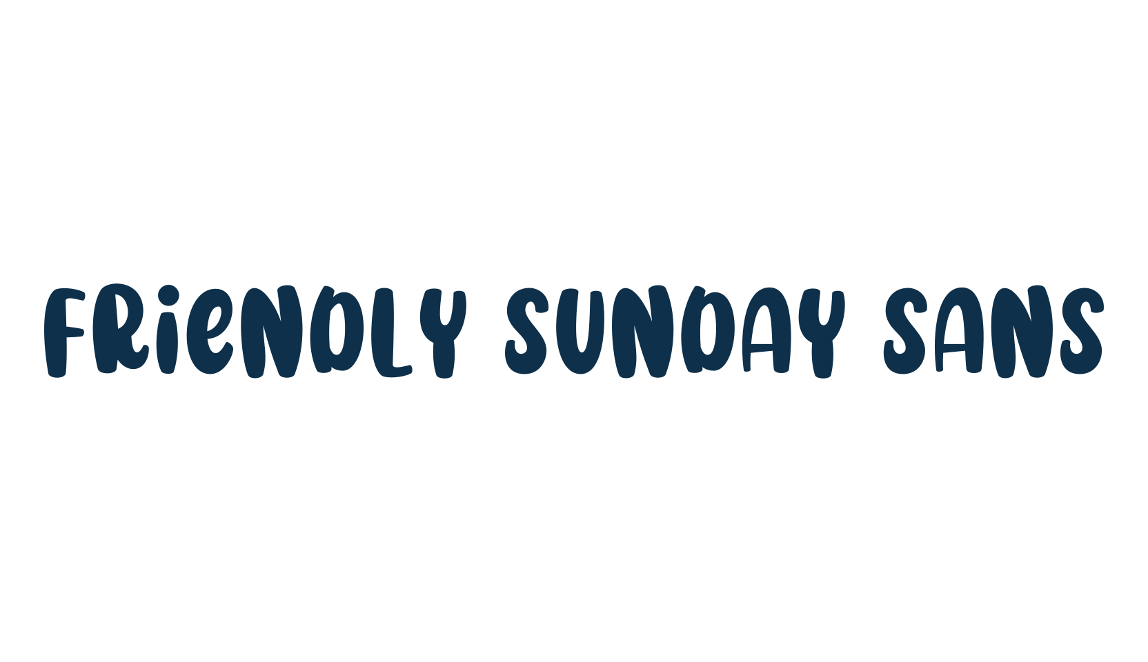 Friendly Sunday Sans, fancy cartoon decorative font preview