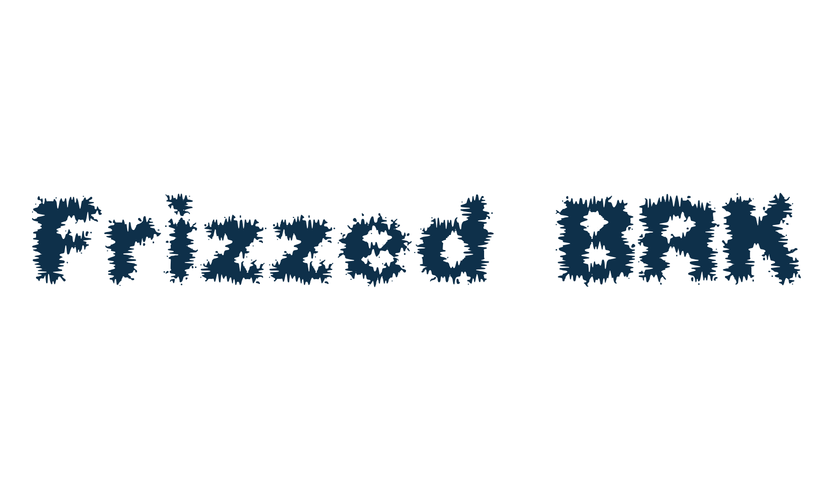 Frizzed BRK, distorted font preview