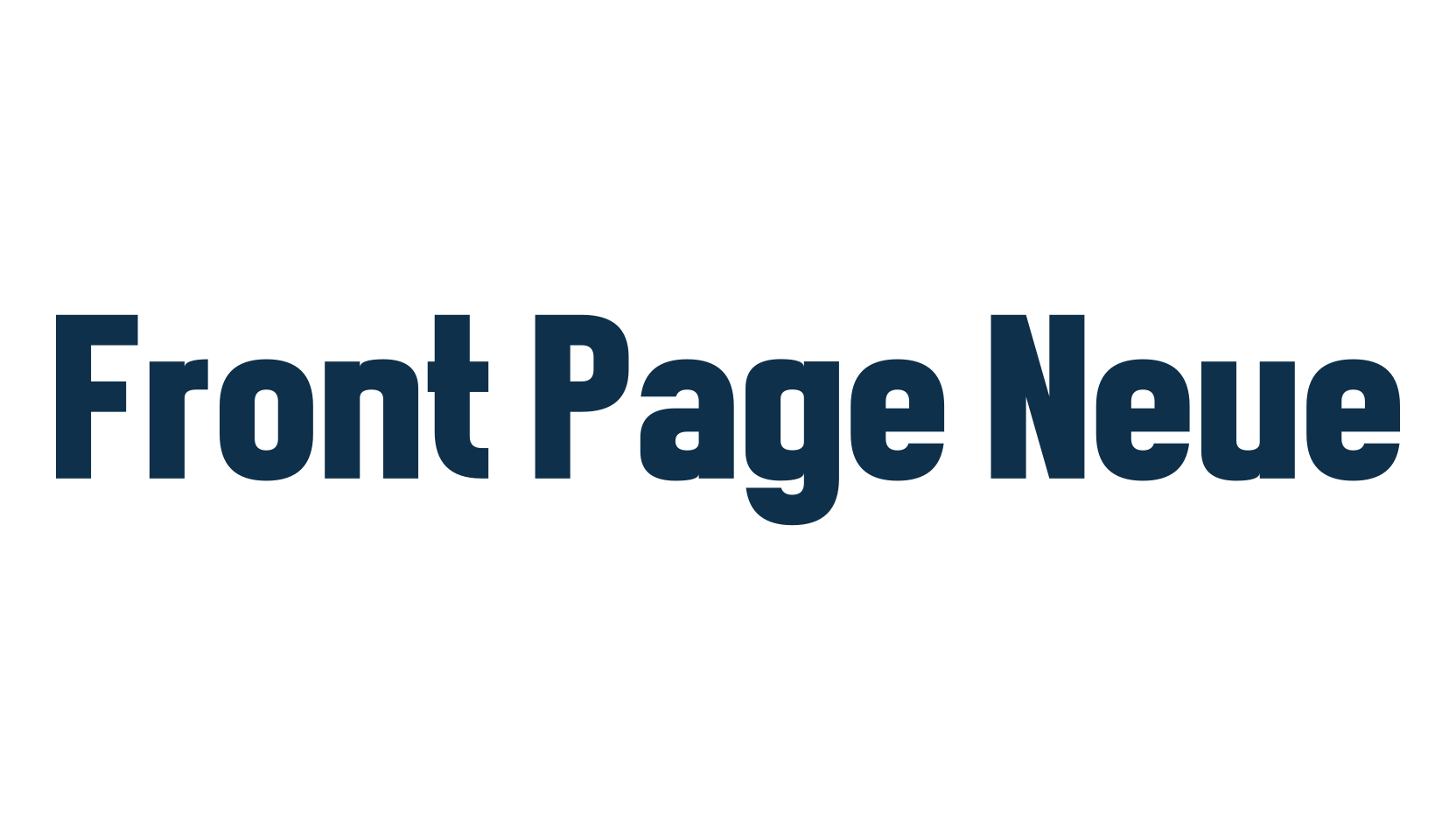 Front Page Neue, basic sans serif font preview