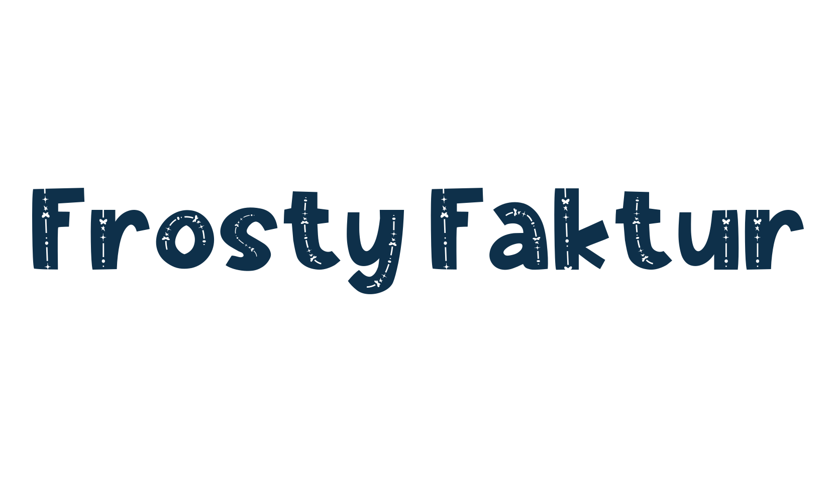Frosty Faktur, fancy decorative font preview