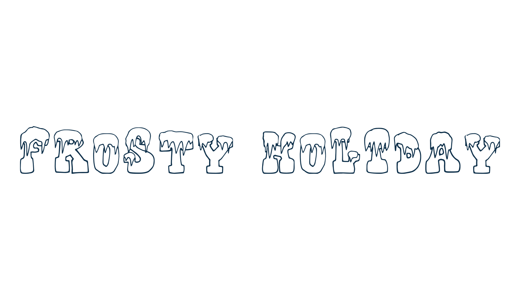 Frosty Holiday, fancy fire, ice decorative font preview