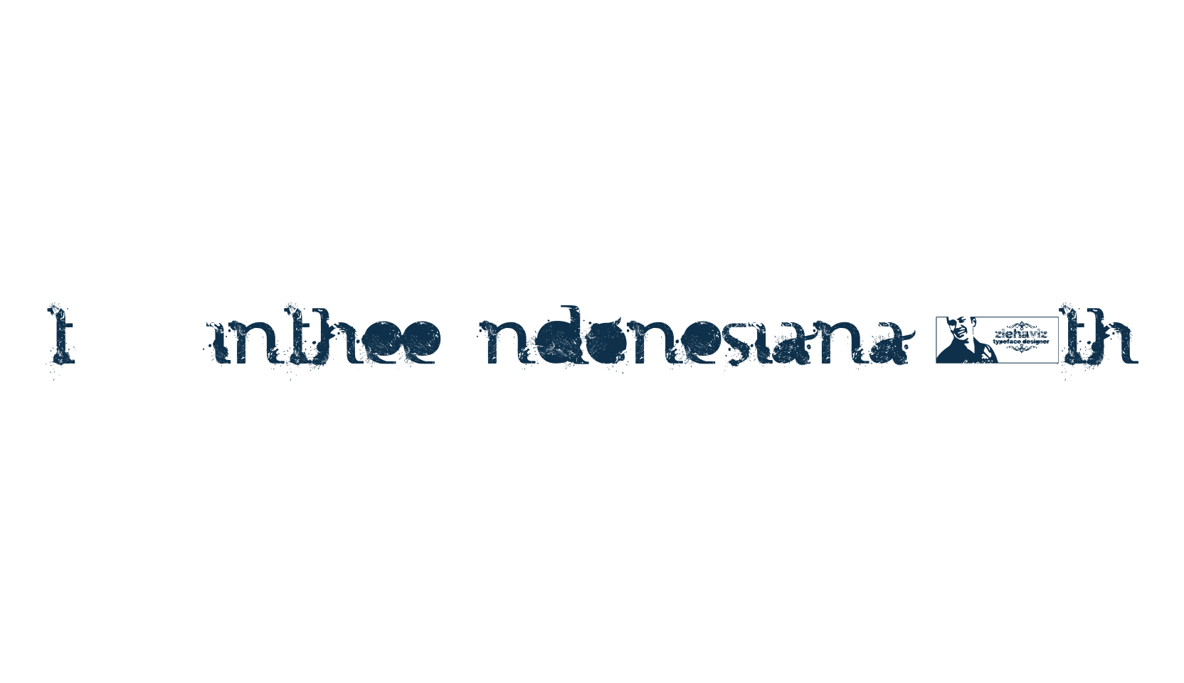 FTF Minthee Indonesiana 3th, fancy destroy decorative font preview
