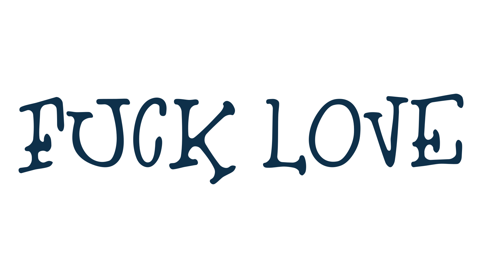 Fuck Love, fancy cartoon decorative font preview