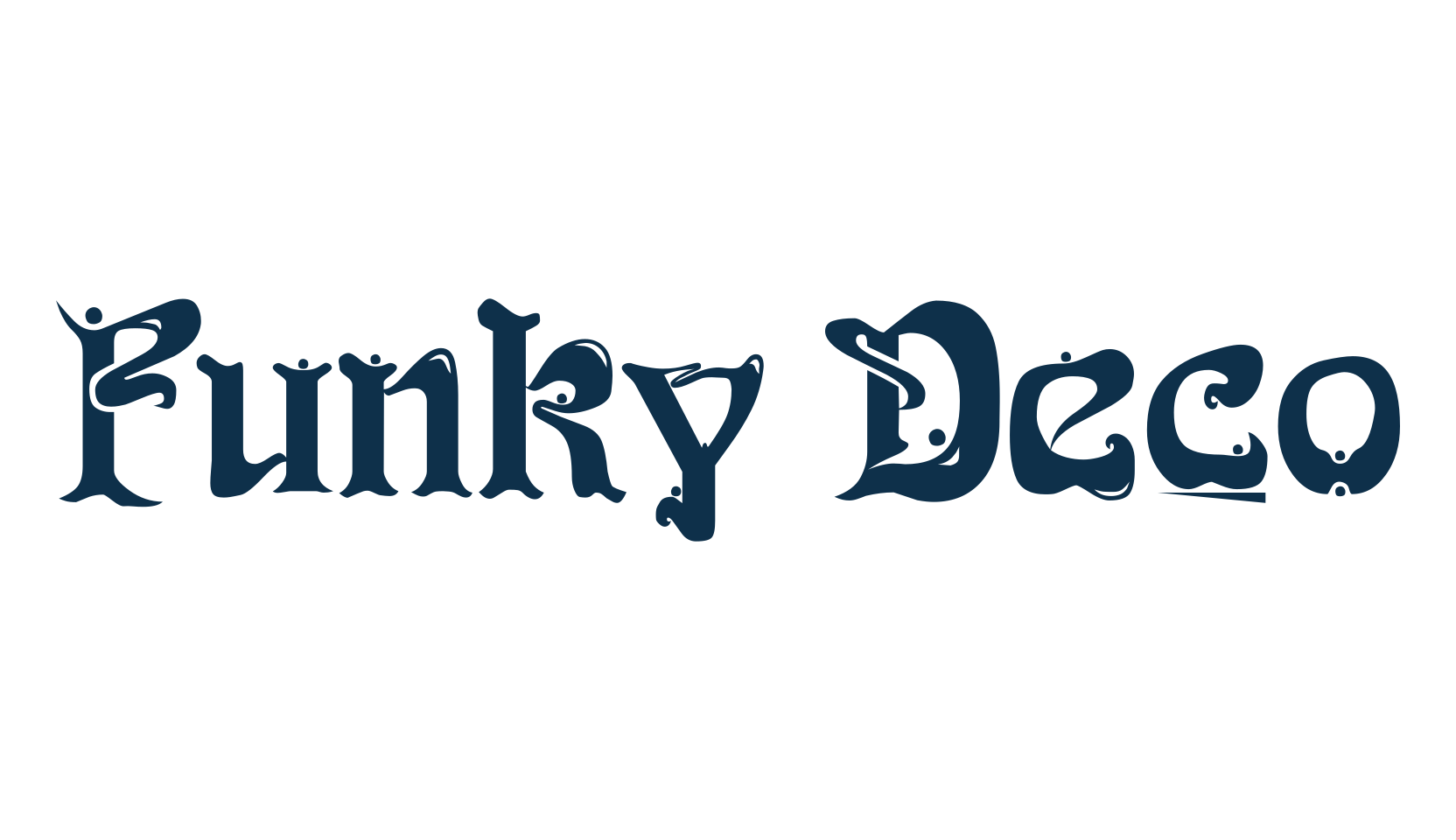 Funky Deco, fancy decorative font preview