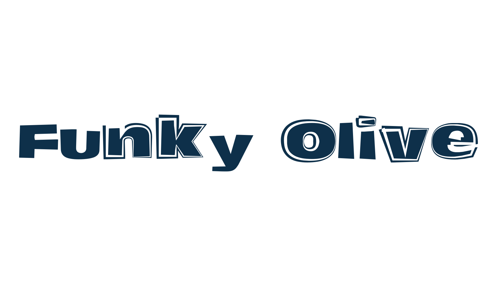 Funky Olive, distorted font preview