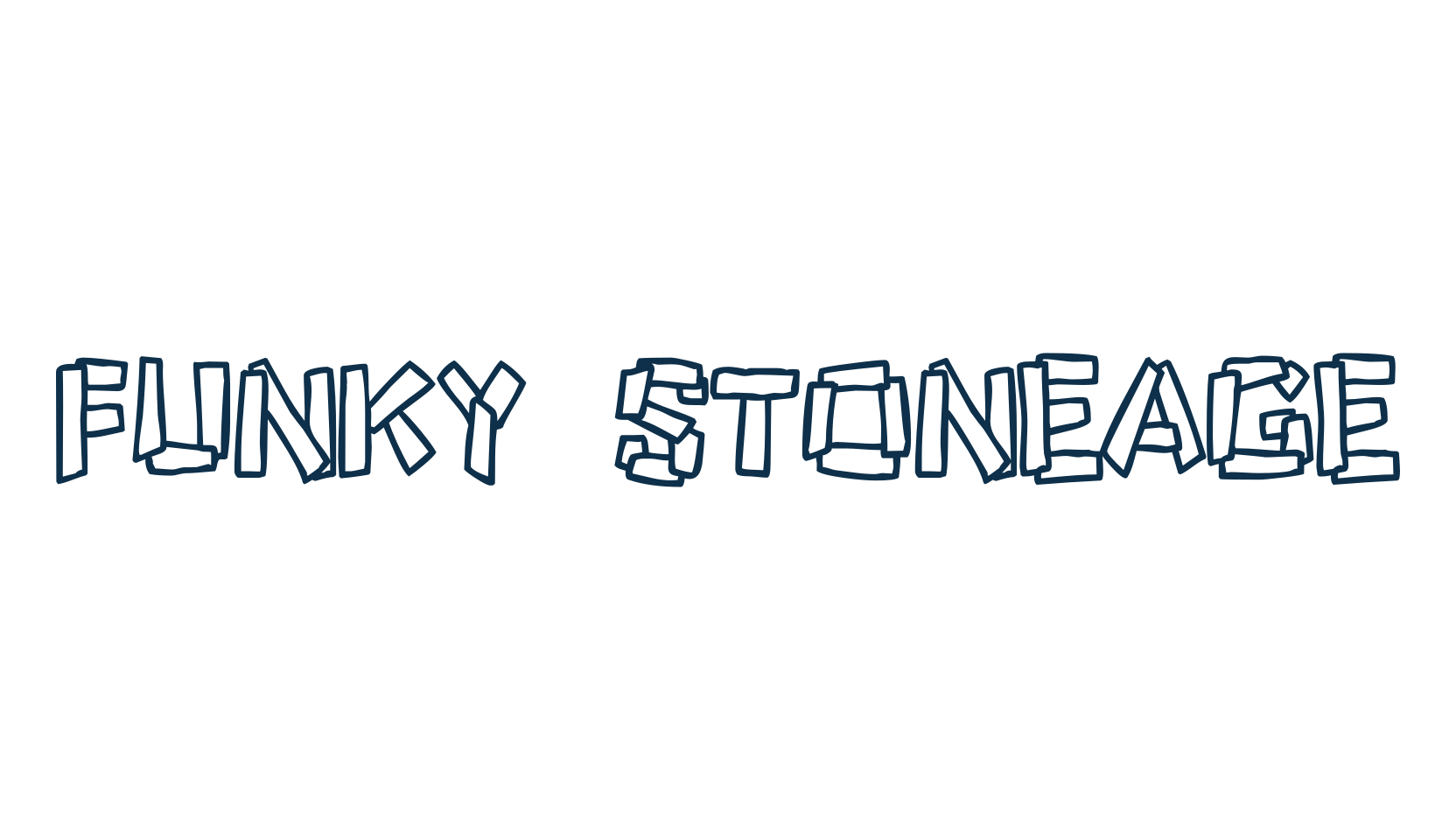 Funky Stoneage, cartoon font preview