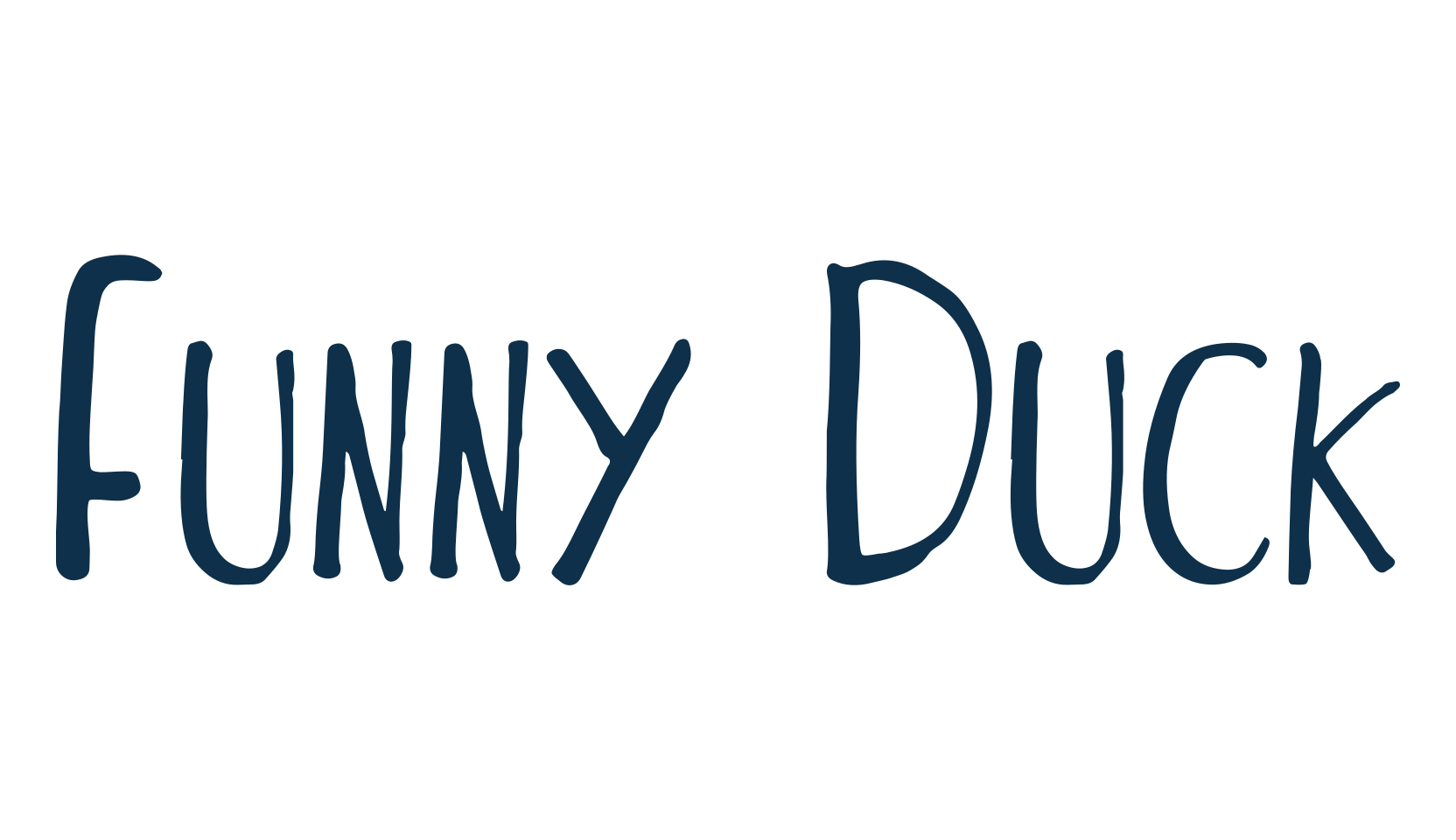 Funny Duck, handwriting font preview