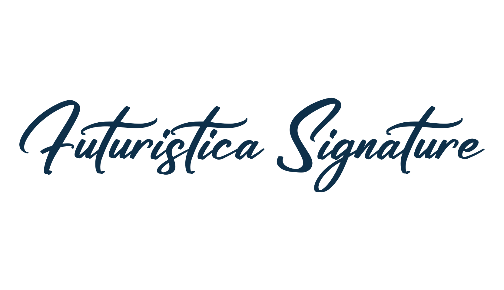 Futuristica Signature, script calligraphy fancy decorative font preview