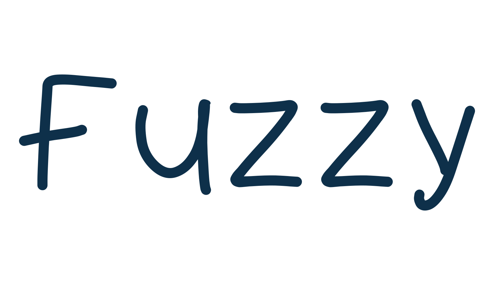 Fuzzy, handwriting font preview